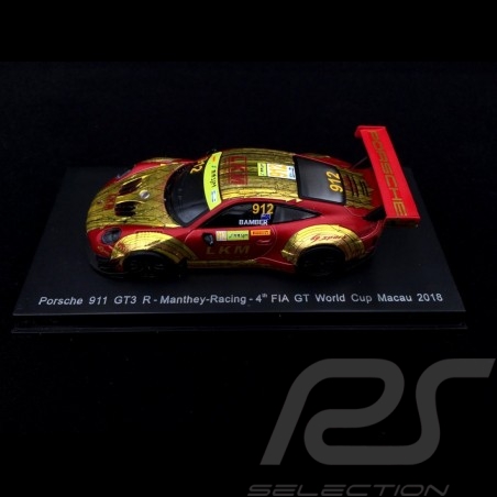 Porsche 911 GT3 R type 991 Macau GT World Cup 2018 n° 912 Manthey 1/64 Spark Y126