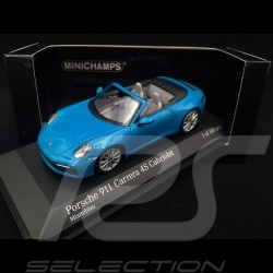 Porsche 911 type 992 Carrera 4S Cabriolet 2019 bleu blue blau Miami 1/43 Minichamps 410069332 