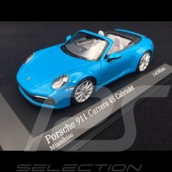 Porsche 911 typ 992 Carrera 4S Cabriolet 2019 Miamiblau 1/43 Minichamps 410069332