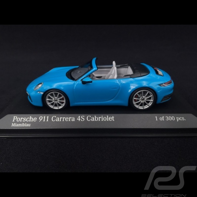 Porsche 911 typ 992 Carrera 4S Cabriolet 2019 Miamiblau 1/43 Minichamps 410069332