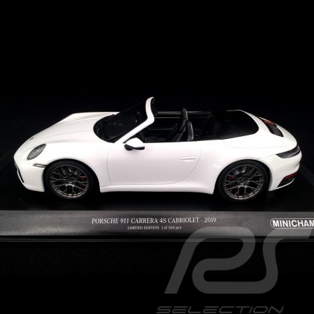 Porsche 911 type 992 Carrera 4S Cabriolet 2019 White 1/18 Minichamps  155067330