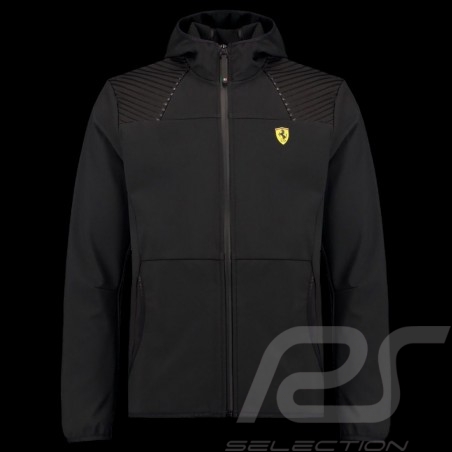 Veste Jacket Jacke Ferrari à capuche Softshell Hoodie Noir Collection Ferrari Motorsport - homme