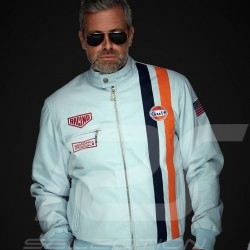 Veste Jacket Jacke Gulf Steve McQueen Le Mans Coton Bleu Gulf Edition Limitée - homme