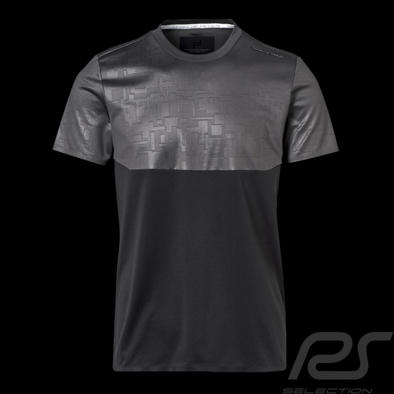 Porsche Design T-shirt Performance Asphaltgrau / Schwartz Porsche Design Colourblock Tee - Herren