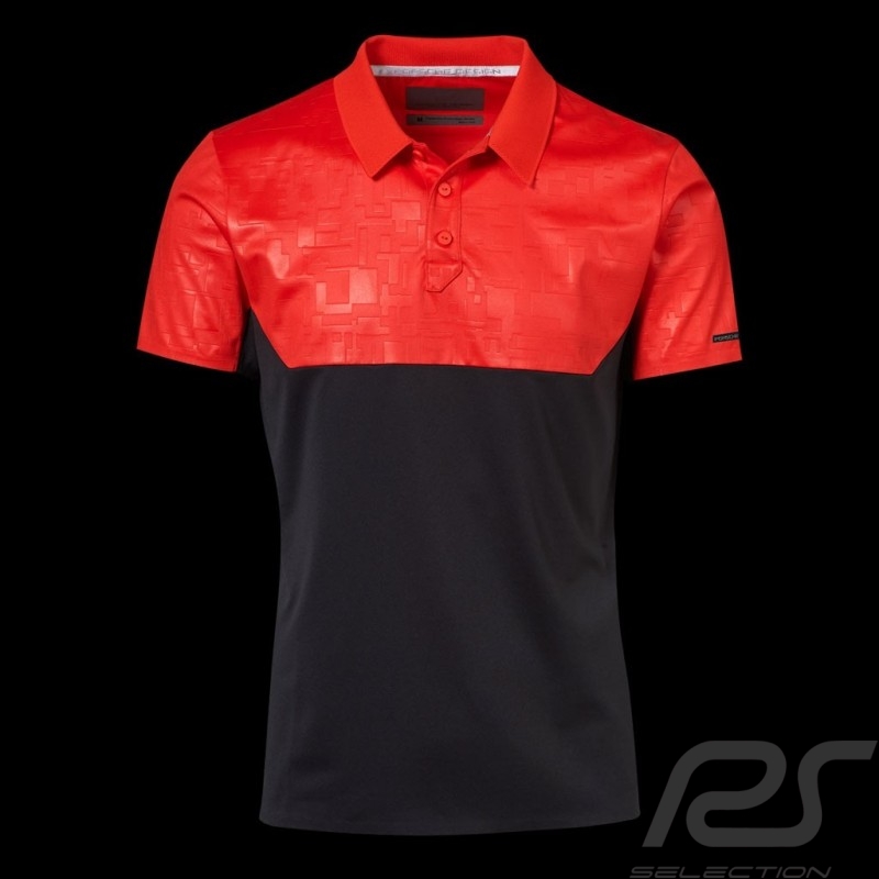 Porsche Design Polo shirt Performance Rot / Schwartz Porsche Design Colourblock Polo - Herren