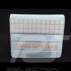 Gulf racing Wallet Card holder and coin purse Blue Leather