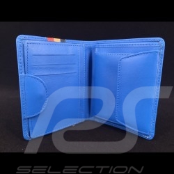 Portefeuille Gulf Porte monnaie et porte cartes Cuir Bleu cobalt wallet Geldbeutel 