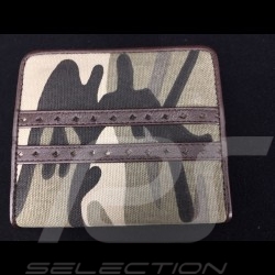Gulf Wallet camouflage Card holder and coin purse Brown Leather