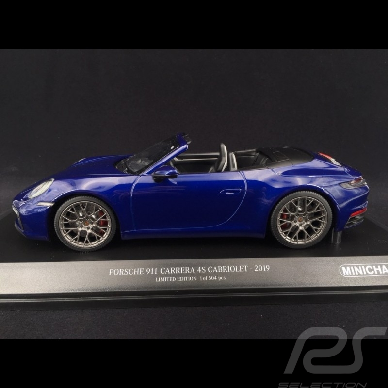 Porsche 911 type 992 Carrera 4S Cabriolet 2019 bleu gentiane 1/18 Minichamps 155067332
