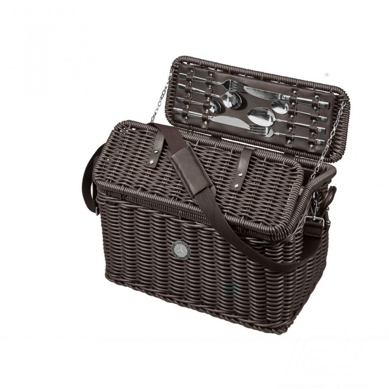 Panier à pique-nique Mercedes classic marron foncé Mercedes-Benz B66041562 picnic hamper Picknickkorb 