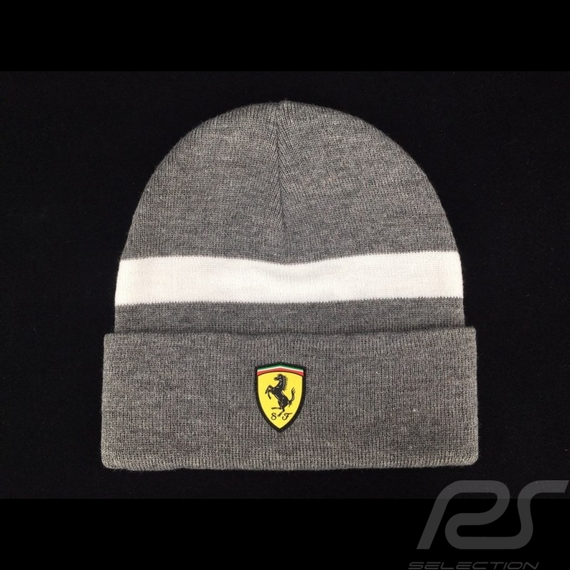 Ferrari  Mütze grau /  weißer Streifen