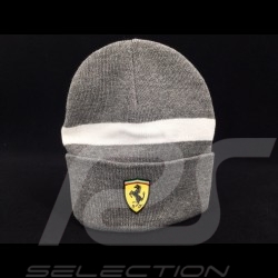 Bonnet Ferrari gris / bande blanche