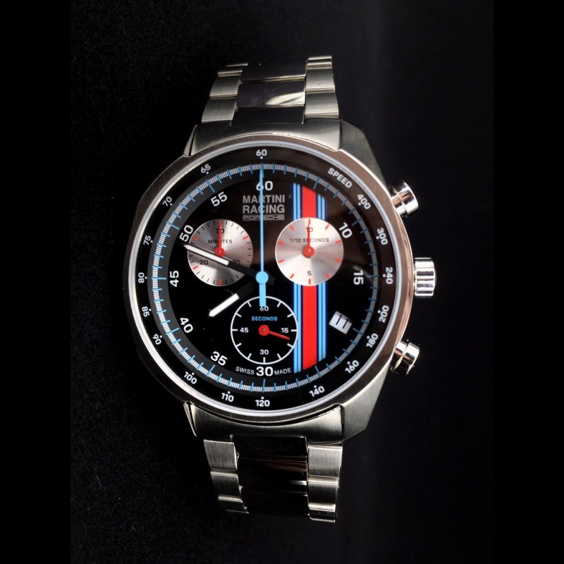 Montre Porsche Chronographe Sport Martini Racing Noir Acier