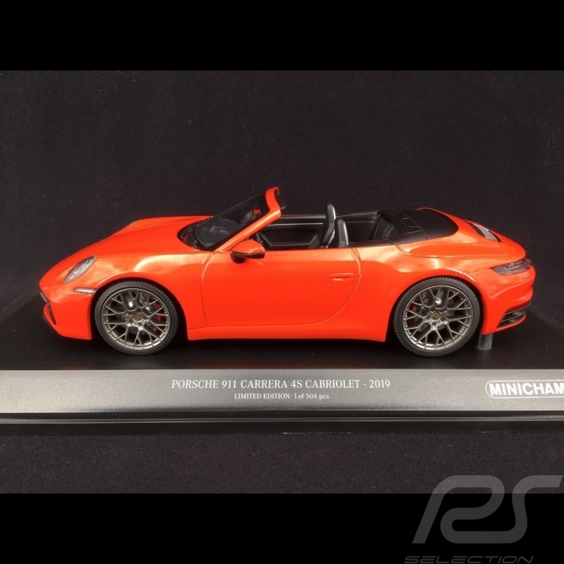 Porsche 911 Typ 992 Carrera 4S Cabriolet 2019 Lavaorange 1/18 Minichamps 155067334