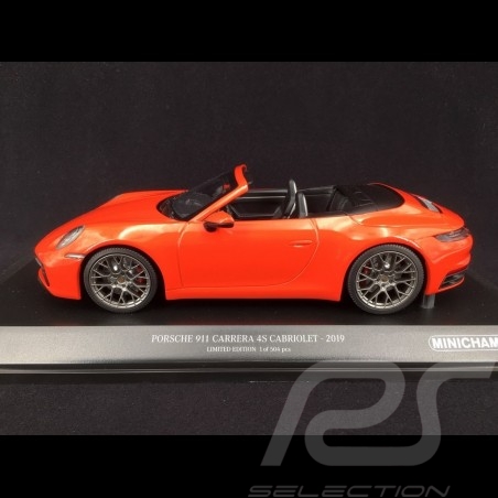 Porsche 911 Type 992 Carrera 4S Cabriolet 2019 Lava Orange 1/18 Minichamps 155067334
