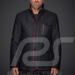 Leather jacket Gentleman driver Miles Quilted Slate grey - men