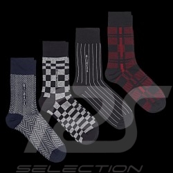 Porsche Socks 4 pairs Grey / red / black / white 924 Collection boxset Porsche WAP445L924 - Unisex