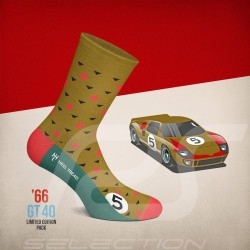 Chaussettes GT40 4 paires Coffret cadeau 24h Le Mans 1966 mixte socks socken boxset