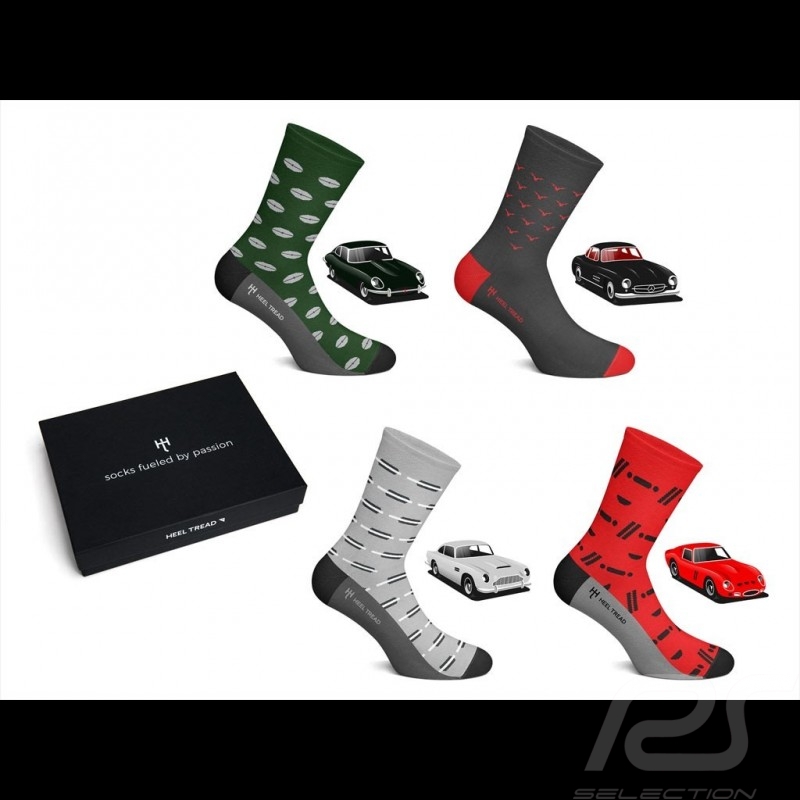 4 Paar Sport Classic Socken Sports cars Heritage Boxset - Unisex