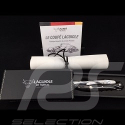 Couteau pliant Folding knife Taschenmesser "Le Coupé Laguiole" corne de buffle fabriqué à partir de pièces Porsche 10cm Laguiole