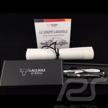 Couteau pliant Folding knife Taschenmesser "Le Coupé Laguiole" corne de buffle fabriqué à partir de pièces Porsche 10cm Laguiole