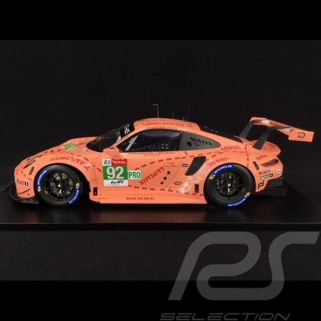 Porsche 911 RSR type 991 n° 92 "Cochon rose" Vainqueur Winner Sieger Le Mans 2018 1/12 Spark 12S012 Pink Pig Rosa Sau