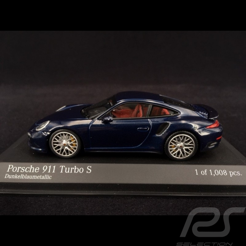 Porsche 911 Type 991 Turbo S bleu blue dunkelblaumetallic 1/43 Minichamps 410062220