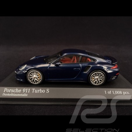 Porsche 911 Type 991 Turbo S bleu blue dunkelblaumetallic 1/43 Minichamps 410062220