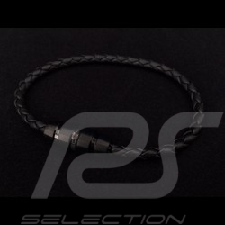 Porsche bracelet braided black leather Grooves 2.0 Porsche Design