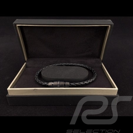 Bracelet Armband Porsche cuir leather Leder noir tressé Grooves 2.0 Porsche Design