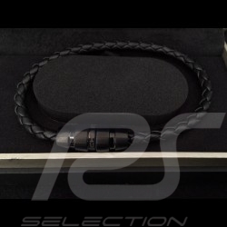 Bracelet Armband Porsche cuir leather Leder noir tressé Grooves 2.0 Porsche Design