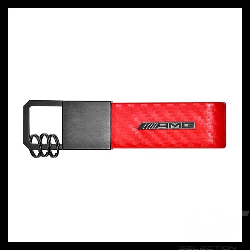 Porte-clés Schlüsselanhhänger keyring  Mercedes AMG cuir aspect carbone carbon-look leather rouge red rot Mercedes-Benz B6695342