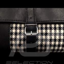 Original Porsche Pepita bag with straps Houndstooth fabric / Black Recaro leather - first aid kit included