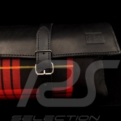 Original Porsche Tartan Tasche mit Riemen schottischer stoff / Schwarzes Recaro Leder  - Erste-Hilfe-Kasten enthalten
