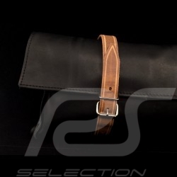 Original Porsche Tartan bag with straps plaid fabric / Black Recaro leather - first aid kit included