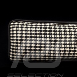 Original Porsche Pepita Houndstooth fabric / Black Recaro leather bag with flap - first aid kit included