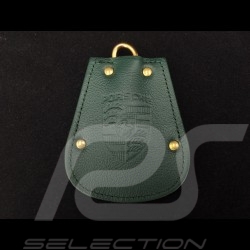 Porsche key pouch green leather Reutter retractable gold plated chain