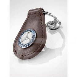 Porte-clés keyring Schlüsselanhänger Mercedes Classic logo vintage cuir brun brown braun Mercedes-Benz B66041522