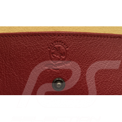 Etui à lunettes cuir rouge Reutter pour Porsche 356 magnétique avec médaillon Saint Christophe en métal Glasses case Brillenetui