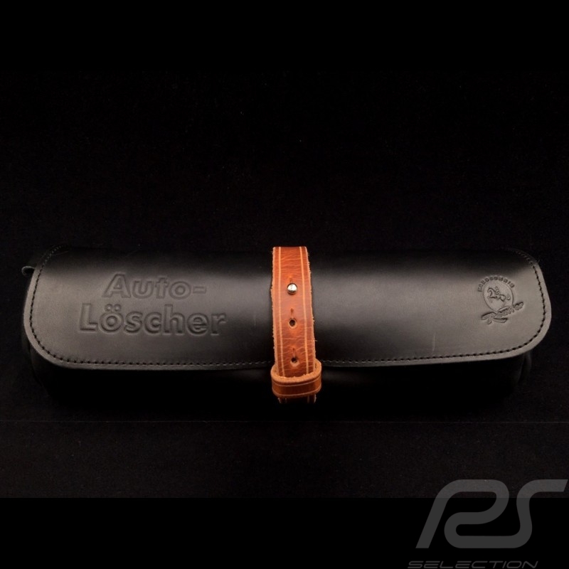 Reutter schwarzes Leder Tasche mit Riemen - Feuerlöscher enthalten