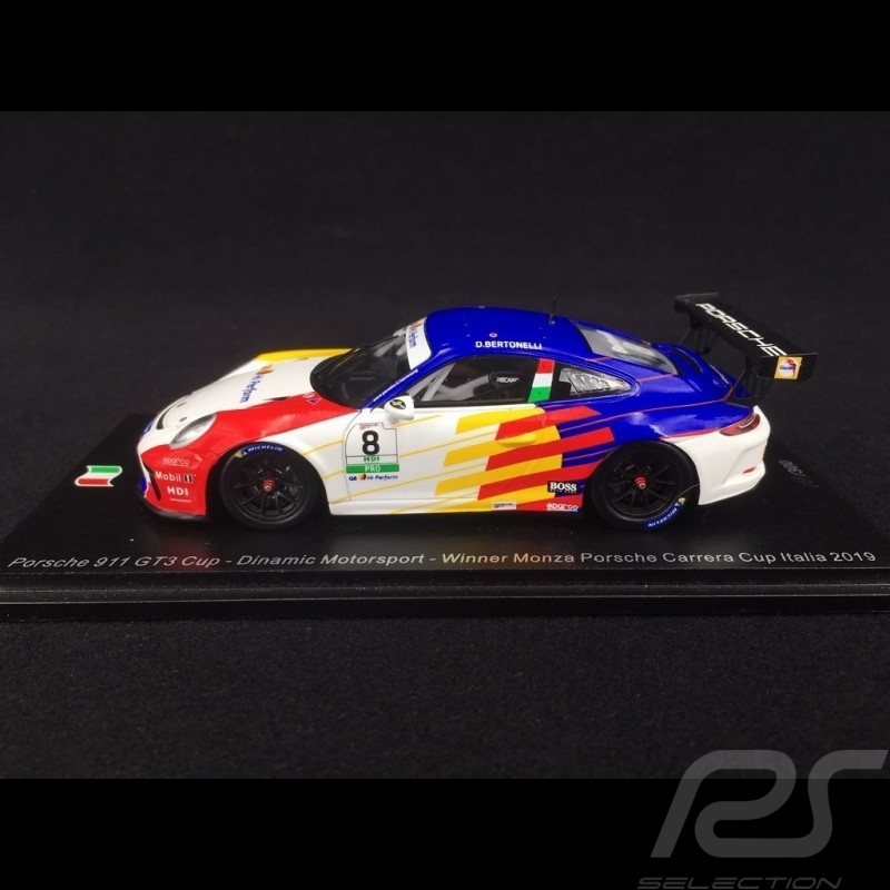 Porsche 911 GT3 Cup type 991 n° 8 Dinamic Motorsport Vainqueur Winner Sieger Monza Porsche Carrera Cup 2019 1/43 Spark SI009