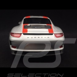 Porsche 911 R type 991 2016 silver / red stripes 1/12 Minichamps 125066321