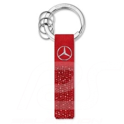 Porte-clés keyring Schlüsselanhänger Mercedes Milano Swarovski alcantara rouge red rot Mercedes-Benz B66953270