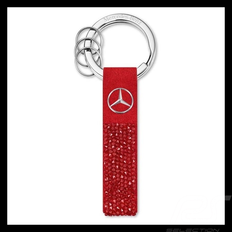 Mercedes Schlüsselanhänger Milano Swarovski alcantara rot Mercedes-Benz B66953270