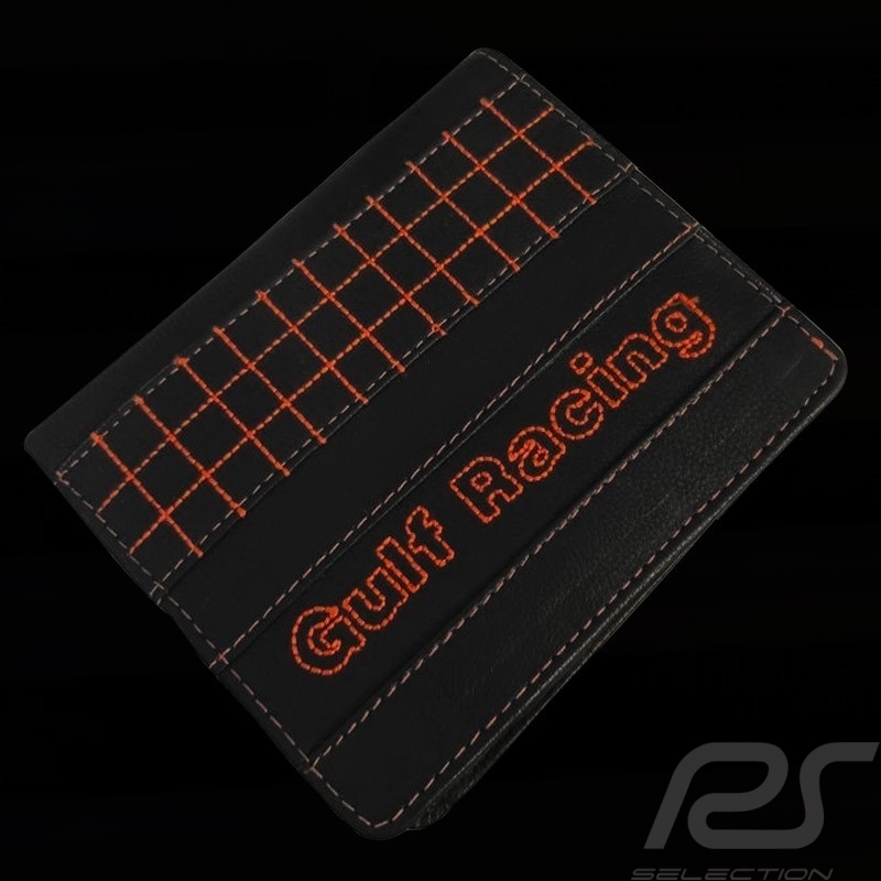 Gulf Racing Wallet Card holder and coin purse black leather