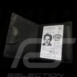 Portefeuille Gulf Racing Porte monnaie et porte cartes cuir noir leather wallet Leder Geldborse
