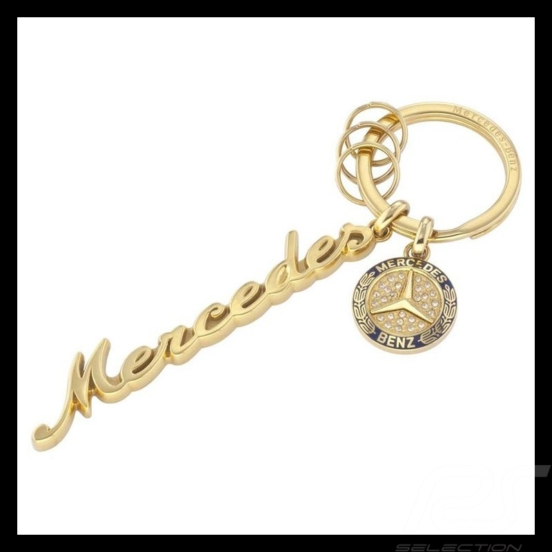 Porte-clés keyring Schlüsselanhänger lettering gold schriftzug Mercedes Classic Logo Vintage lettrage Swarovski or Mercedes-Benz