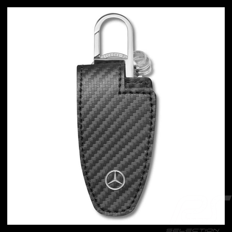 Porte-clés keyring schlüsselanhänger Mercedes cache-clés 5e gén. cuir aspect carbone noir key cover 5th gen. carbon look leather