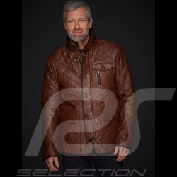 Veste cuir Gentleman driver Miles Matelassée Brun Leather jacket Lederjacke homme