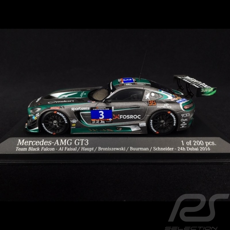 Mercedes-Benz AMG GT3 n° 3 Team Black Falcon 24h Dubai 2016 1/43 Minichamps 437163003